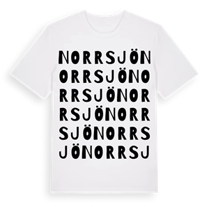 Norrsjö ordlek t-shirt – ekologisk bomull t-shirt från Pinshirt