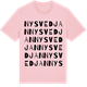 Pink Cotton t-shirt med Nysvedjan ordlek t-shirt
