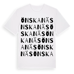 Önskanäs ordlek t-shirt – ekologisk bomull t-shirt från Pinshirt