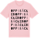 Pink Cotton t-shirt med Oppibäcken ordlek t-shirt