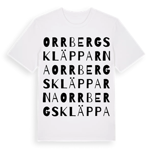 Orrbergskläpparna ordlek t-shirt – ekologisk bomull t-shirt från Pinshirt