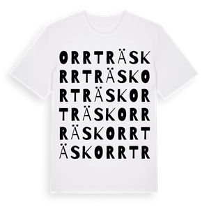 Orrträsk ordlek t-shirt – ekologisk bomull t-shirt från Pinshirt