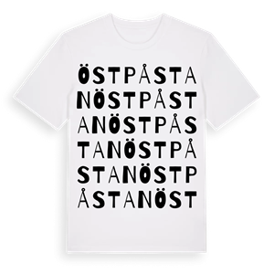 Öst på stan ordlek t-shirt – ekologisk bomull t-shirt från Pinshirt