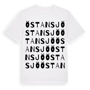 Östansjö ordlek t-shirt – ekologisk bomull t-shirt från Pinshirt