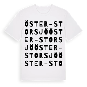 Öster-Storsjö ordlek t-shirt – ekologisk bomull t-shirt från Pinshirt