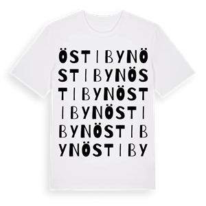 Östibyn ordlek t-shirt – ekologisk bomull t-shirt från Pinshirt