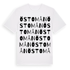 Östomån ordlek t-shirt – ekologisk bomull t-shirt från Pinshirt