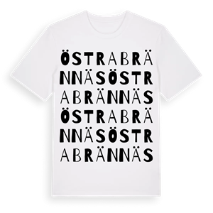 Östra Brännäs ordlek t-shirt – ekologisk bomull t-shirt från Pinshirt
