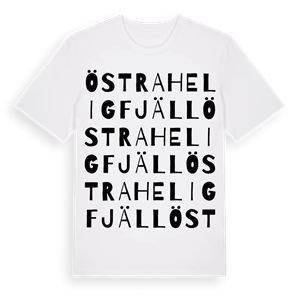 Östra Heligfjäll ordlek t-shirt – ekologisk bomull t-shirt från Pinshirt