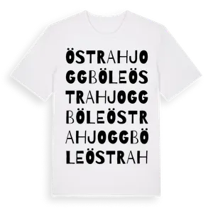 Östra Hjoggböle ordlek t-shirt – ekologisk bomull t-shirt från Pinshirt