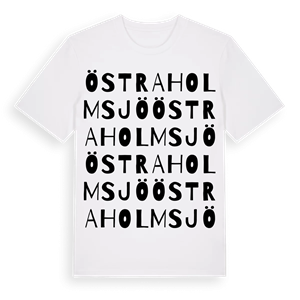 Östra Holmsjö ordlek t-shirt – ekologisk bomull t-shirt från Pinshirt