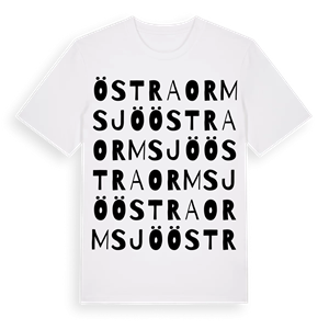 Östra Ormsjö ordlek t-shirt – ekologisk bomull t-shirt från Pinshirt