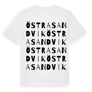 Östra Sandvik ordlek t-shirt – ekologisk bomull t-shirt från Pinshirt