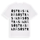 White t-shirt med Östra Siknäs ordlek t-shirt
