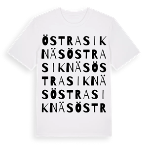 Östra Siknäs ordlek t-shirt – ekologisk bomull t-shirt från Pinshirt