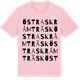 Pink Cotton t-shirt med Östra Skråmträsk ordlek t-shirt