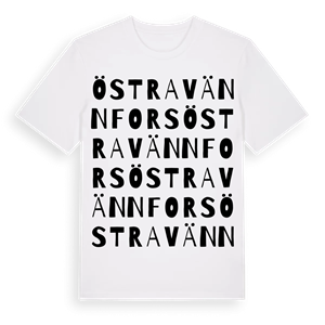 Östra Vännfors ordlek t-shirt – ekologisk bomull t-shirt från Pinshirt