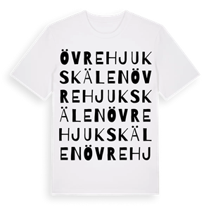 Övre Hjukskälen ordlek t-shirt – ekologisk bomull t-shirt från Pinshirt