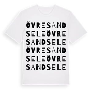 Övre Sandsele ordlek t-shirt – ekologisk bomull t-shirt från Pinshirt