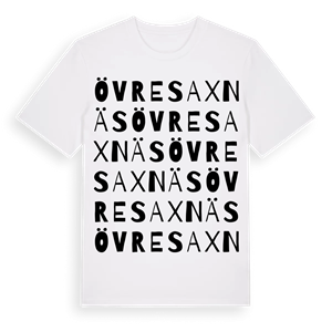 Övre Saxnäs ordlek t-shirt – ekologisk bomull t-shirt från Pinshirt