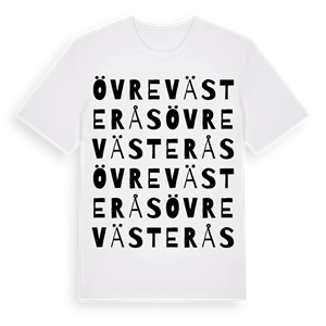 Övre Västerås ordlek t-shirt – ekologisk bomull t-shirt från Pinshirt