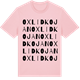 Pink Cotton t-shirt med Oxlidkojan ordlek t-shirt