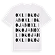 White t-shirt med Oxlidkojan ordlek t-shirt