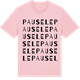 Pink Cotton t-shirt med Pausele ordlek t-shirt