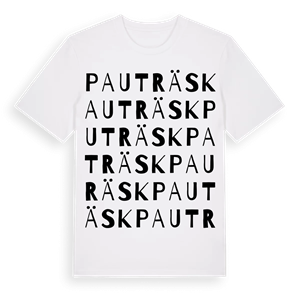 Pauträsk ordlek t-shirt – ekologisk bomull t-shirt från Pinshirt