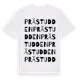 White t-shirt med Prästudden ordlek t-shirt