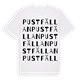 White t-shirt med Pustfällan ordlek t-shirt