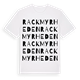 White t-shirt med Rackmyrheden ordlek t-shirt