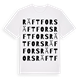 White t-shirt med Räftfors ordlek t-shirt