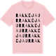 Pink Cotton t-shirt med Rakkejaur ordlek t-shirt