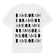 White t-shirt med Rambo ordlek t-shirt