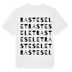 Rasteselet ordlek t-shirt – ekologisk bomull t-shirt från Pinshirt