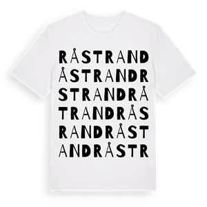 Råstrand ordlek t-shirt – ekologisk bomull t-shirt från Pinshirt