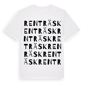 Renträsk ordlek t-shirt – ekologisk bomull t-shirt från Pinshirt
