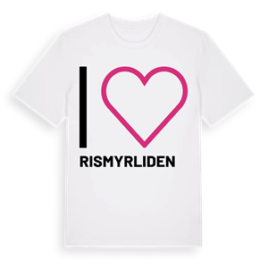 Jag älskar Rismyrliden t-shirt stort tryck – ekologisk bomull t-shirt från Pinshirt