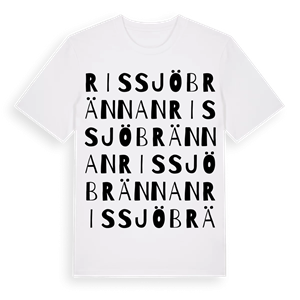 Rissjöbrännan ordlek t-shirt – ekologisk bomull t-shirt från Pinshirt