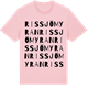 Pink Cotton t-shirt med Rissjömyran ordlek t-shirt