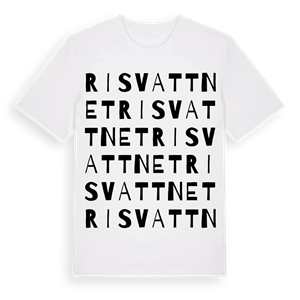 Risvattnet ordlek t-shirt – ekologisk bomull t-shirt från Pinshirt
