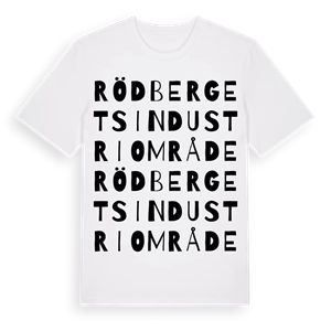 Rödbergets industriområde ordlek t-shirt – ekologisk bomull t-shirt från Pinshirt