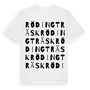Rödingträsk ordlek t-shirt – ekologisk bomull t-shirt från Pinshirt