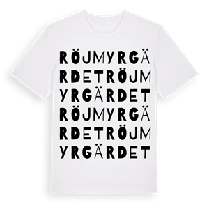 Röjmyrgärdet ordlek t-shirt – ekologisk bomull t-shirt från Pinshirt