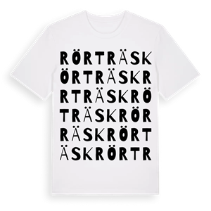 Rörträsk ordlek t-shirt – ekologisk bomull t-shirt från Pinshirt