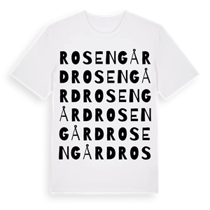 Rosengård ordlek t-shirt – ekologisk bomull t-shirt från Pinshirt