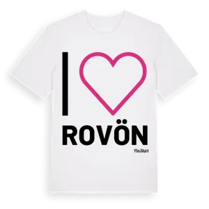 Jag älskar Rovön t-shirt stort tryck – ekologisk bomull t-shirt från Pinshirt