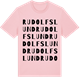Pink Cotton t-shirt med Rudolfslund ordlek t-shirt