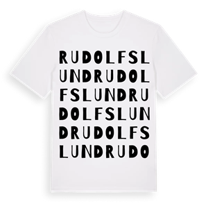 Rudolfslund ordlek t-shirt – ekologisk bomull t-shirt från Pinshirt